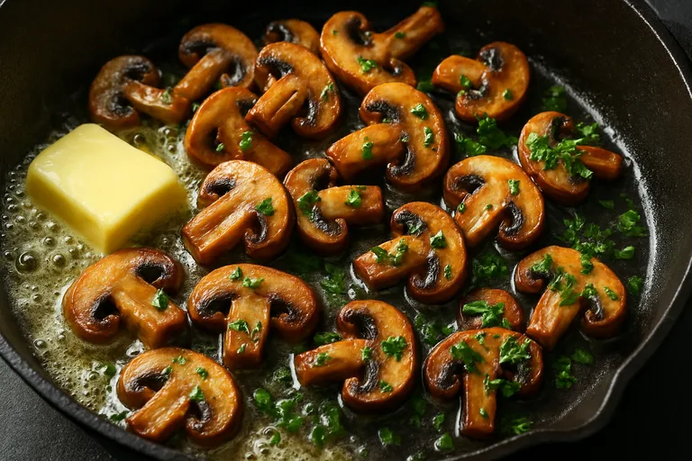 Goudbruin en vol umami: zo bak je champignons perfect met roomboter