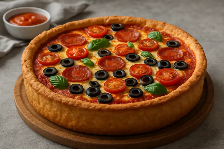 Italiaanse hartige taart met pizzatwist en knapperige bodem voor een onweerstaanbare avondmaaltijd