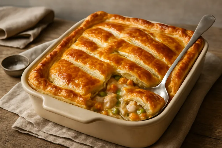 Knapperige ovenschotel met bladerdeeg voor goudbruin comfortfood dat altijd scoort