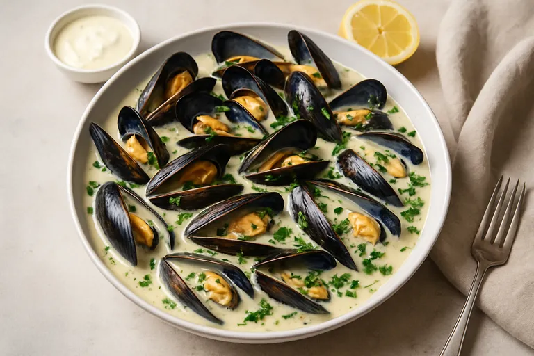 Wat zijn franse mosselen met room
