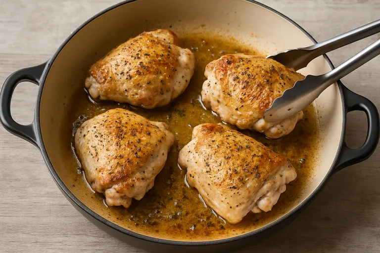 Stoofpot recept kip met champignons: stap voor stap